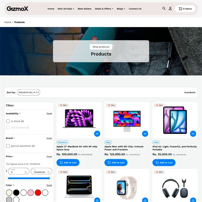 Collection page design