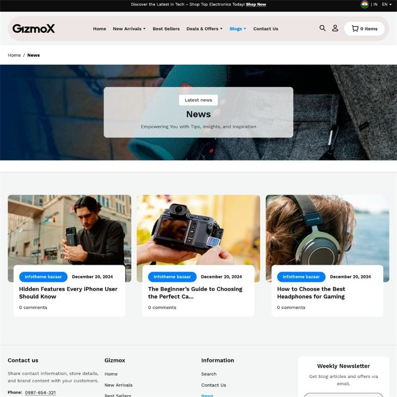 Blog page design